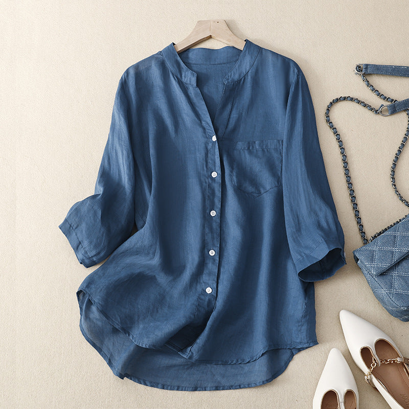 Leichtes Leinen Langarmhemd – Julia